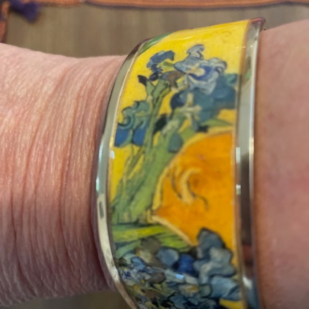 Erwin Pearl Van Gogh Iris Hinged Bracelet
